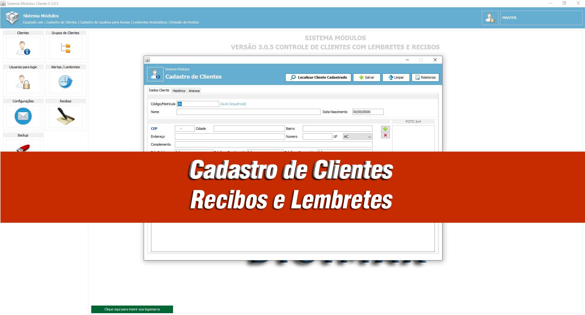 Cadastro de Clientes sem mensalidades