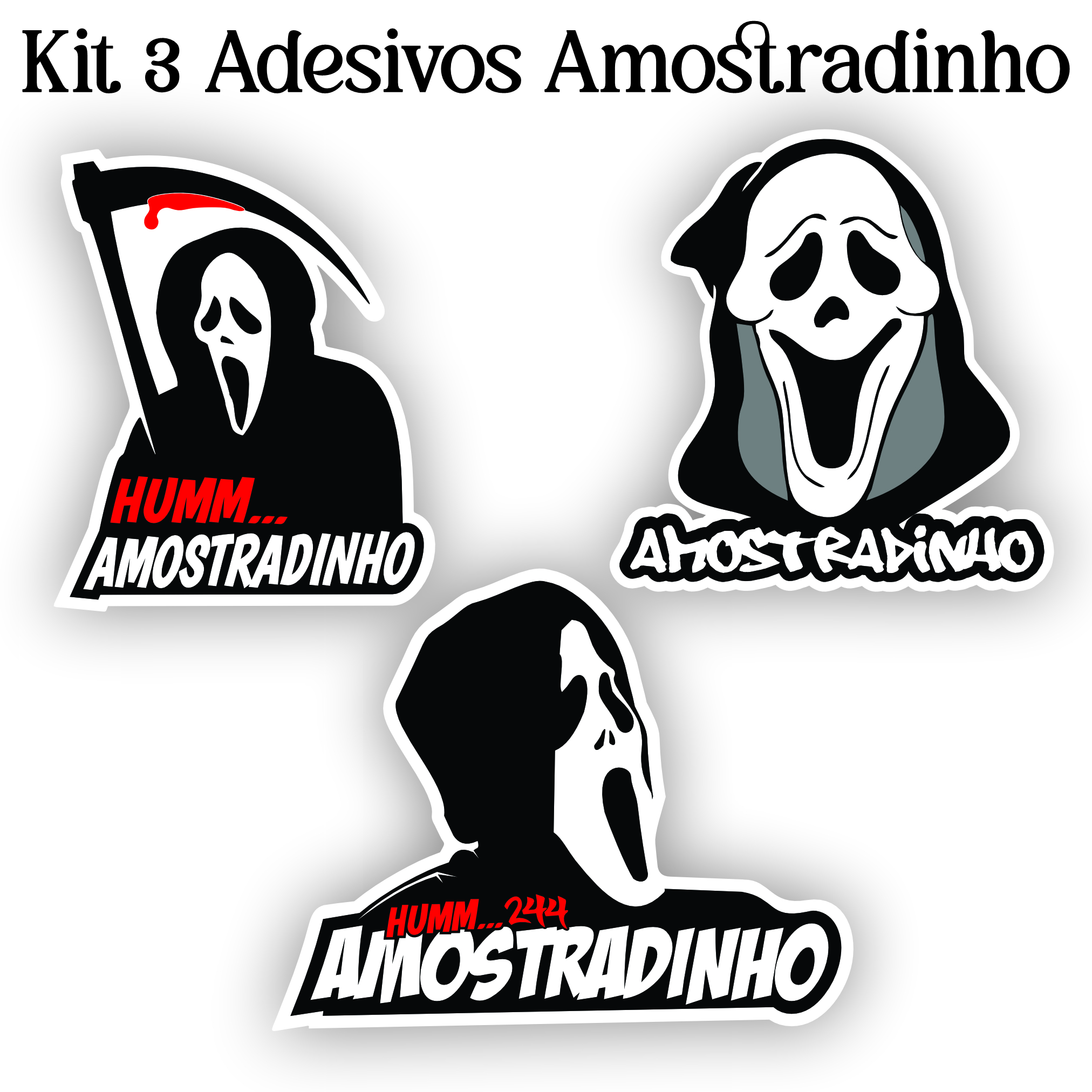 Kit 3 adesivos amostradinho