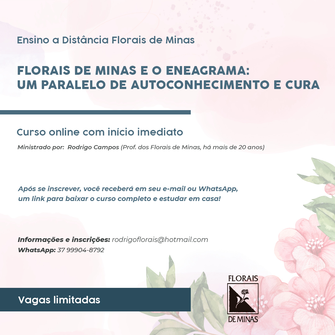 Curso Florais de Minas e o Eneagrama - Um Paralelo de Auto Conhecimento e Cura